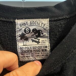 Rioit Society Original Gangster Thug Life Skater Black Bear Sweat Small